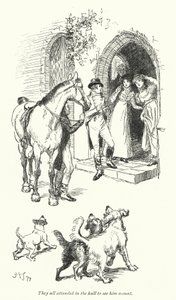 Illustrasjon for Northanger Abbey av Jane Austen (litho) av Hugh Thomson