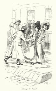 Illustrasjon for Northanger Abbey av Jane Austen (litho) av Hugh Thomson