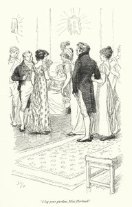 Illustrasjon for Northanger Abbey av Jane Austen (litho) av Hugh Thomson