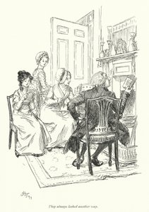 Illustrasjon for Northanger Abbey av Jane Austen (litho) av Hugh Thomson