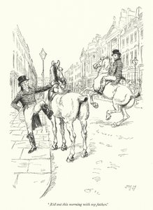 Illustrasjon for Northanger Abbey av Jane Austen (litho) av Hugh Thomson