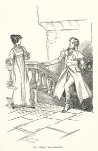 Illustrasjon for Northanger Abbey av Jane Austen (litho) av Hugh Thomson