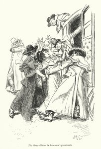 Illustrasjon for Northanger Abbey av Jane Austen (litho) av Hugh Thomson
