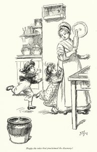 Illustrasjon for Northanger Abbey av Jane Austen (litho) av Hugh Thomson