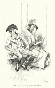 Illustrasjon for Northanger Abbey av Jane Austen (litho) av Hugh Thomson