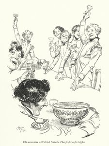 Illustrasjon for Northanger Abbey av Jane Austen (litho) av Hugh Thomson