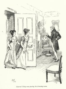 Illustrasjon for Northanger Abbey av Jane Austen (litho) av Hugh Thomson