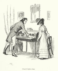 Illustrasjon for Persuasion av Jane Austen (litho) av Hugh Thomson
