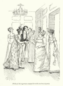 Illustrasjon for Persuasion av Jane Austen (litho) av Hugh Thomson