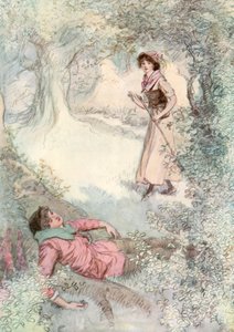 Illustrasjon for Shakespeares som du liker det av Hugh Thomson