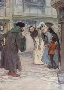 Illustrasjon for The Merry Wives of Windsor (farge litho) av Hugh Thomson