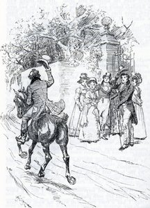 "Mr Perry passant a cheval" (illustrasjon) av Hugh Thomson