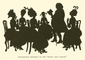 Richardson leser til sine "Muses and Graces" (gravering) av Hugh Thomson