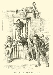 The Board School Gate (gravering) av Hugh Thomson