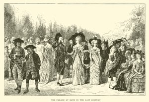 The Parade at Bath in the Last Century (gravering) av Hugh Thomson