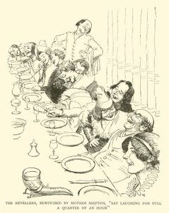 The Revellers, forhekset av Mother Shipton, "Sat Laughing for Full a Quarter of an Hour" (gravering) av Hugh Thomson