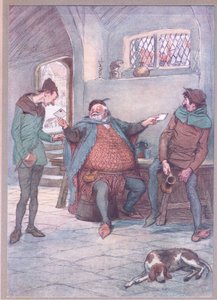 Dette brevet til Mistress Page og du dette til Mistress Ford, illustrasjon fra The Merry Wives of Windsor, 1910 av Hugh Thomson