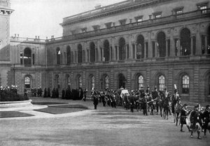 Dronning Victorias begravelsesprosesjon forlater Osborne House, Isle of Wight, 1. februar 1901.