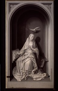 Bebudelsens jomfru, fra Portinari Triptych, ca. 1479 (olje på panel) av Hugo van der Goes