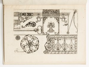 Plate 5, fra Various Designs for Locksmiths av Hugues Brisville