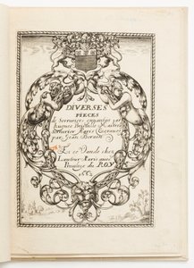 Tittelside, fra Diverses pièces de serruriers (Ulike design for låsesmeder) av Hugues Brisville