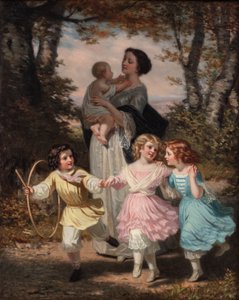 Mor og barn, ca. 1840-80 (olje på lerret)