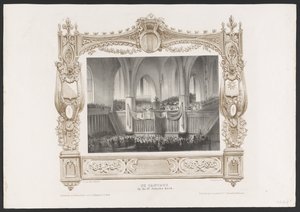 Prosesjon med en trykkpresse, 1836 Kantaten i St. Jakobs kirke / 17. juni 1836 (tittel på objekt) Plater for feiringen av det andre hundreårsjubileet til Utrechtsche Hogeschool, 1836 (serietittel)