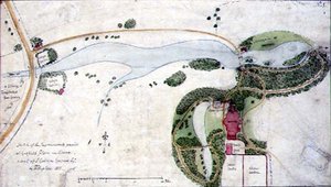 En hageplan for Gosfield Place, Essex av Humphry Repton