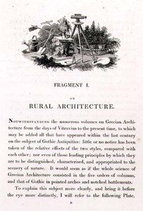 Illustrasjon fra "Fragmenter om teori og praksis for landskapshagearbeid", pub. 1816 (lito) av Humphry Repton
