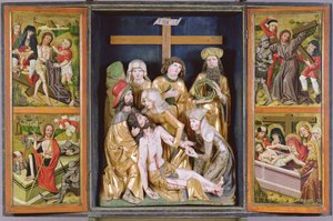 Pasjonsalter, Janosret, 1480-90 (malt og forgylt tre)