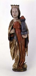 St. Barbara, fra Kassa, 1450-60 (malt tre)