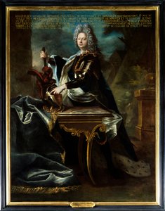 Portrett av Maximilian Henry VI av Bethune, femte hertug av Sully (1669-1729). Maleri tilskrevet Hyacinthe Rigaud (1659-1743). Olje på lerret. Obligatorisk omtale: Sully sur Loire, Chateau de Sully - Portrett av Maximilian Henri VI de Bethune, femte hertug av Hyacinthe (attr. to) Rigaud