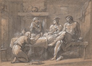 Jupiter og Merkur i huset til Baucis og Filemon, 1700-tallet. av Hyacinthe Collin de Vermont