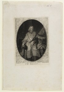 J.B. Bossuet (til fots), gravert av Jean-Baptiste de Grateloup, 1771 (mezzotint, aquatint & drypoint on chine collé) av Hyacinthe Francois Rigaud