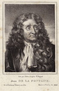 Portrett av Jean de La Fontaine av Hyacinthe Francois Rigaud