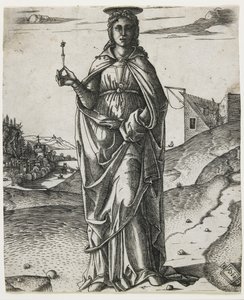 Saint Lucy, ca. 1510 (gravering) av I.I.C.A. Master