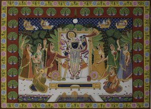 Gopis som tilber Krishna