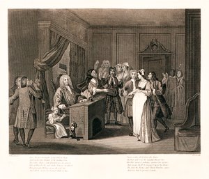 Kvinne som sverger et barn, 1700-tallet av I Cook