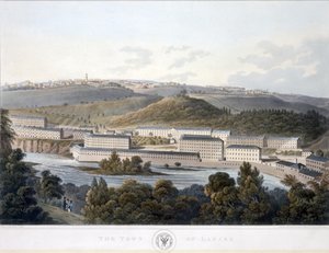 The Town of Lanark, fra View of Scotland, 1824-25 (farget akvatint) av I after Clark