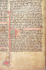 Historikert initial P i begynnelsen av Grønlendernes saga, fra Flateyjarbok (The Book of Flatey) sent på 1300-tallet av Icelandic School