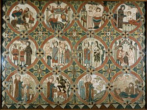 St. Martin av Tours - alterkledning: scener fra historien til Saint Martin av Tours - 12 scener fra livet til Saint Martin - Island, broderi