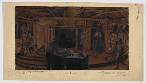 I bakgrunnen, gruvearbeidernes lunsj, 1866