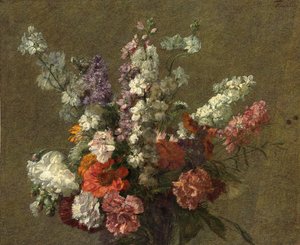 Delphiniums; Larkspur, 1899 av Ignace Henri Jean Fantin Latour