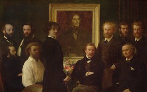 Hyllest til Delacroix av Ignace Henri Jean Fantin-Latour