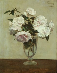 Rosa roser av Ignace Henri Jean Fantin-Latour