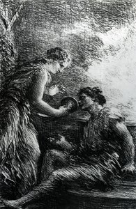 Sieglinde og Siegmund, scene fra Wagners opera 