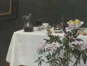 Stilleben: Hjørne av et bord, 1873 av Ignace Henri Jean Fantin Latour