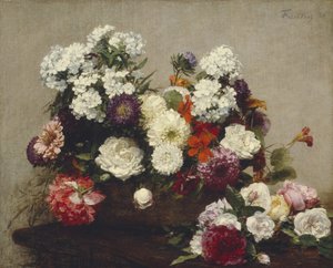 Stilleben med blomster, 1881 av Ignace Henri Jean Fantin Latour