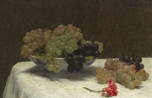Stilleben med druer og en nellik, ca. 1880