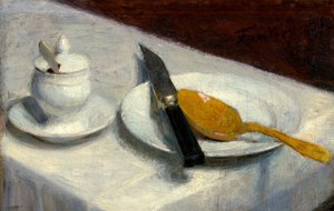 Stilleben med sennepsgryte av Ignace Henri Jean Fantin Latour